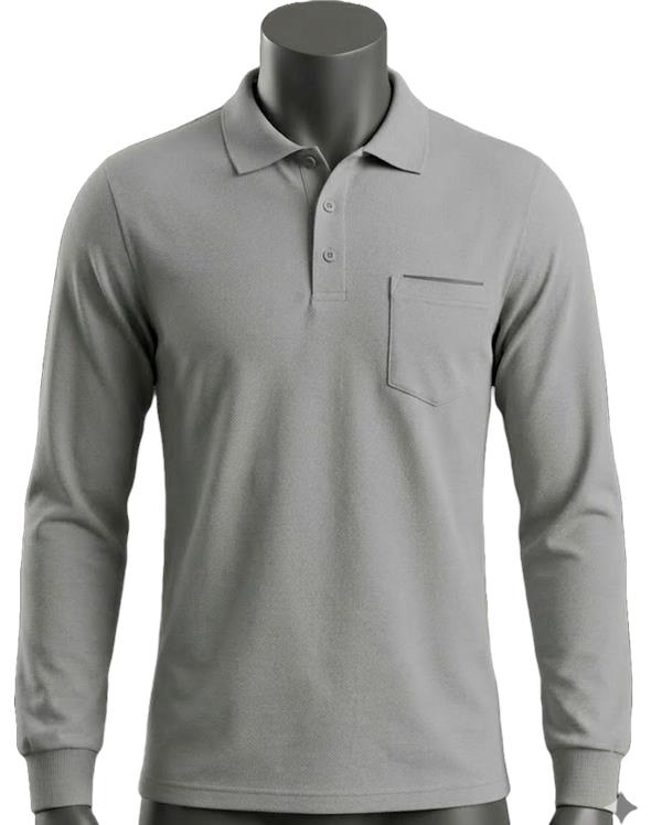 Kışlık Yakalı Sivit Gri %100 Pamuklu  Sol Göğüs Cepli